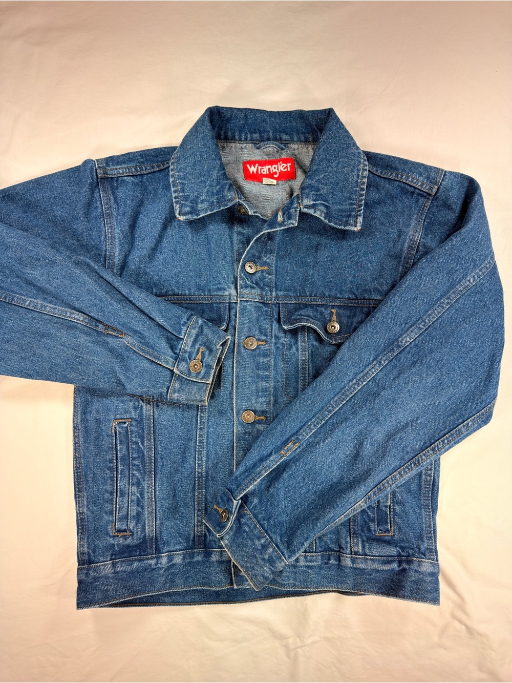 Wrangler Blue Denim Trucker Jacket Men’s Small Western Jean Jacket